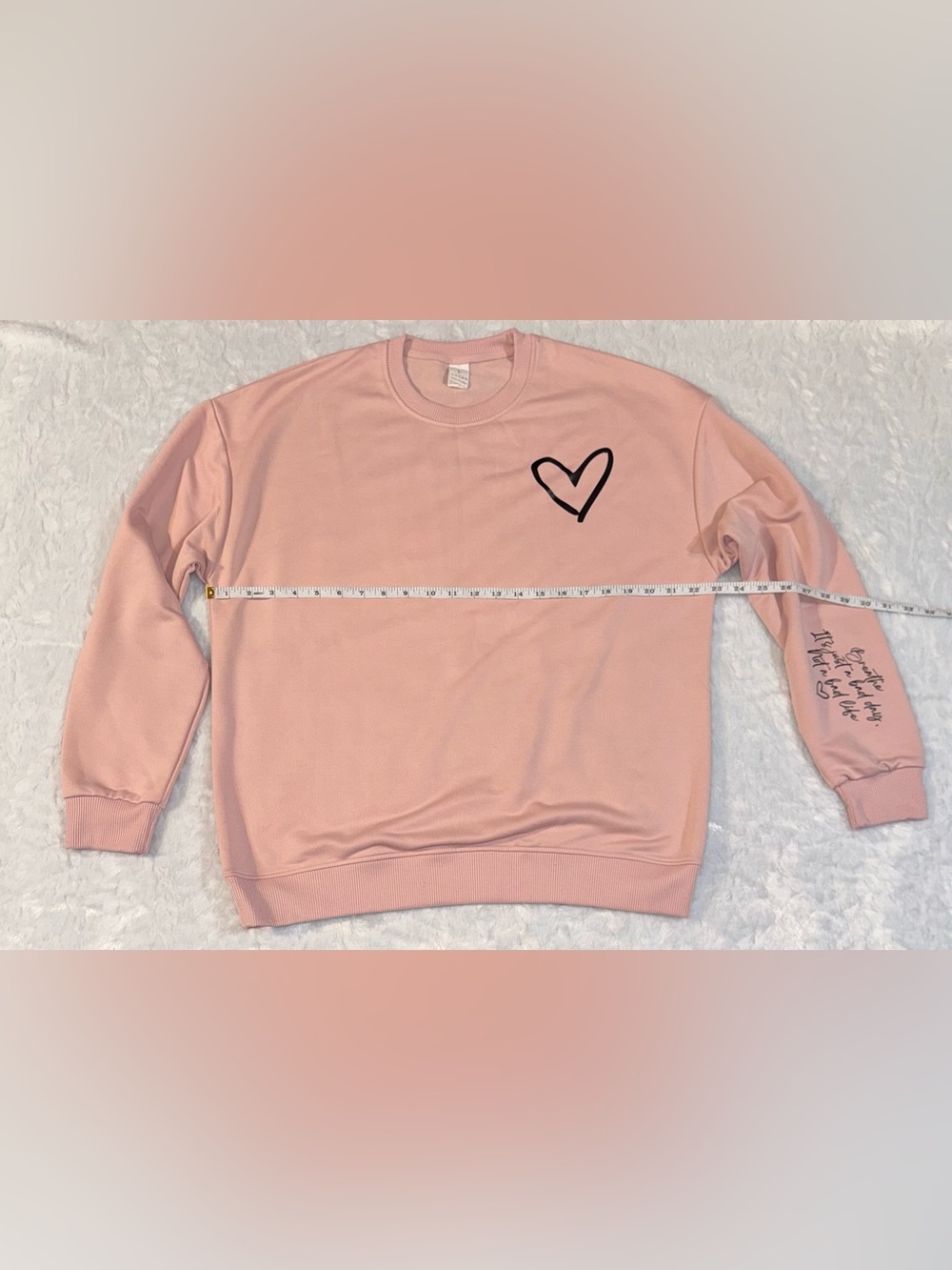 NWOT Pink Crewneck Sweatshirt with Heart Graphic